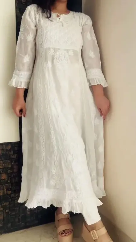 Grace-in-Every-Thread-White-Chikankari-Inspired-Anarkali-Kurta-Set